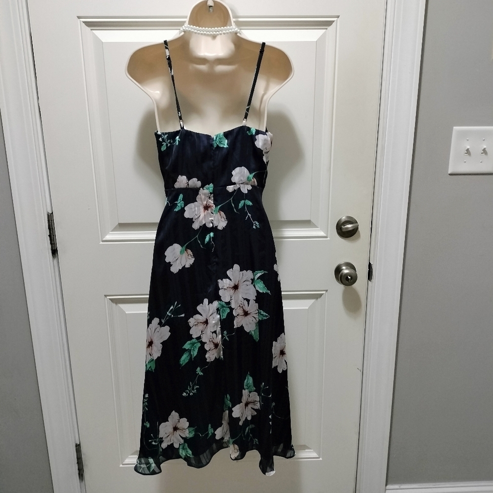 Lulu's Small Pink and White Spaghetti Strap Midi Dress - Picture 4 of 11